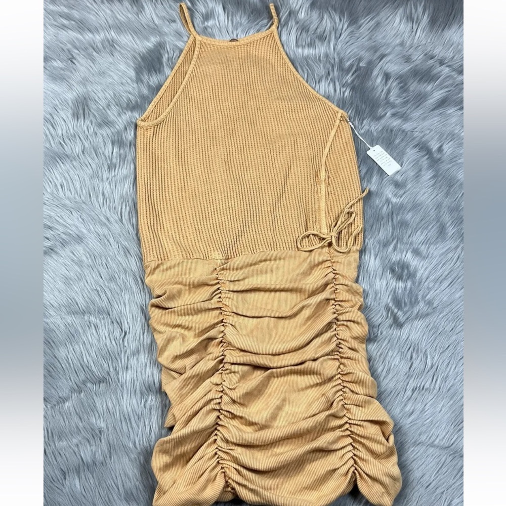 Free People FP One Katya Thermal Tank Dress Golden Yellow Mimosa Size M - Picture 2 of 9